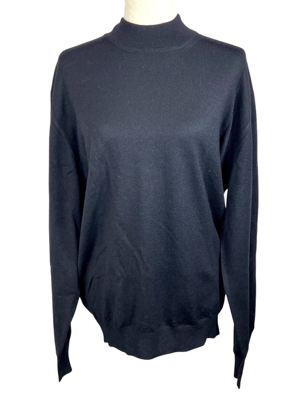 GRAN SASSO Men's Lupo Turtleneck Sweater 100% Virgin Wool Black Sz L NWT